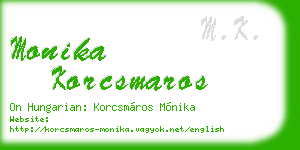 monika korcsmaros business card